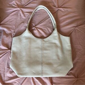 Frye Cream Shoulder Bag with Suede Finish